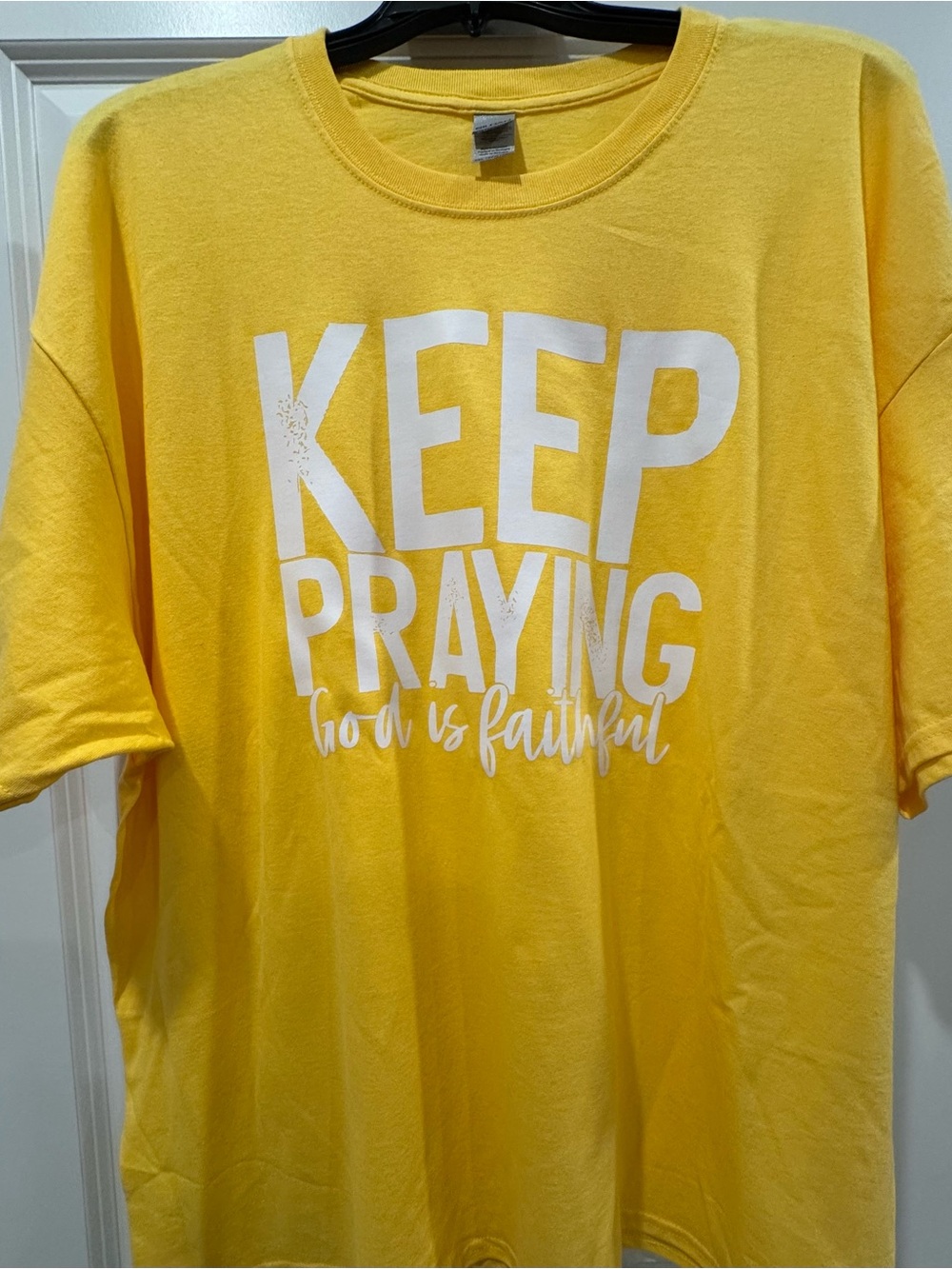 Yellow 'Keep Praying' Graphic Tee